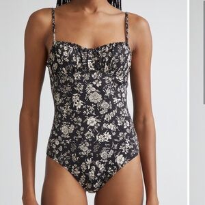 New Ulla Johnson Dalila Ruched Maillot One Piece Swimsuit LARGE